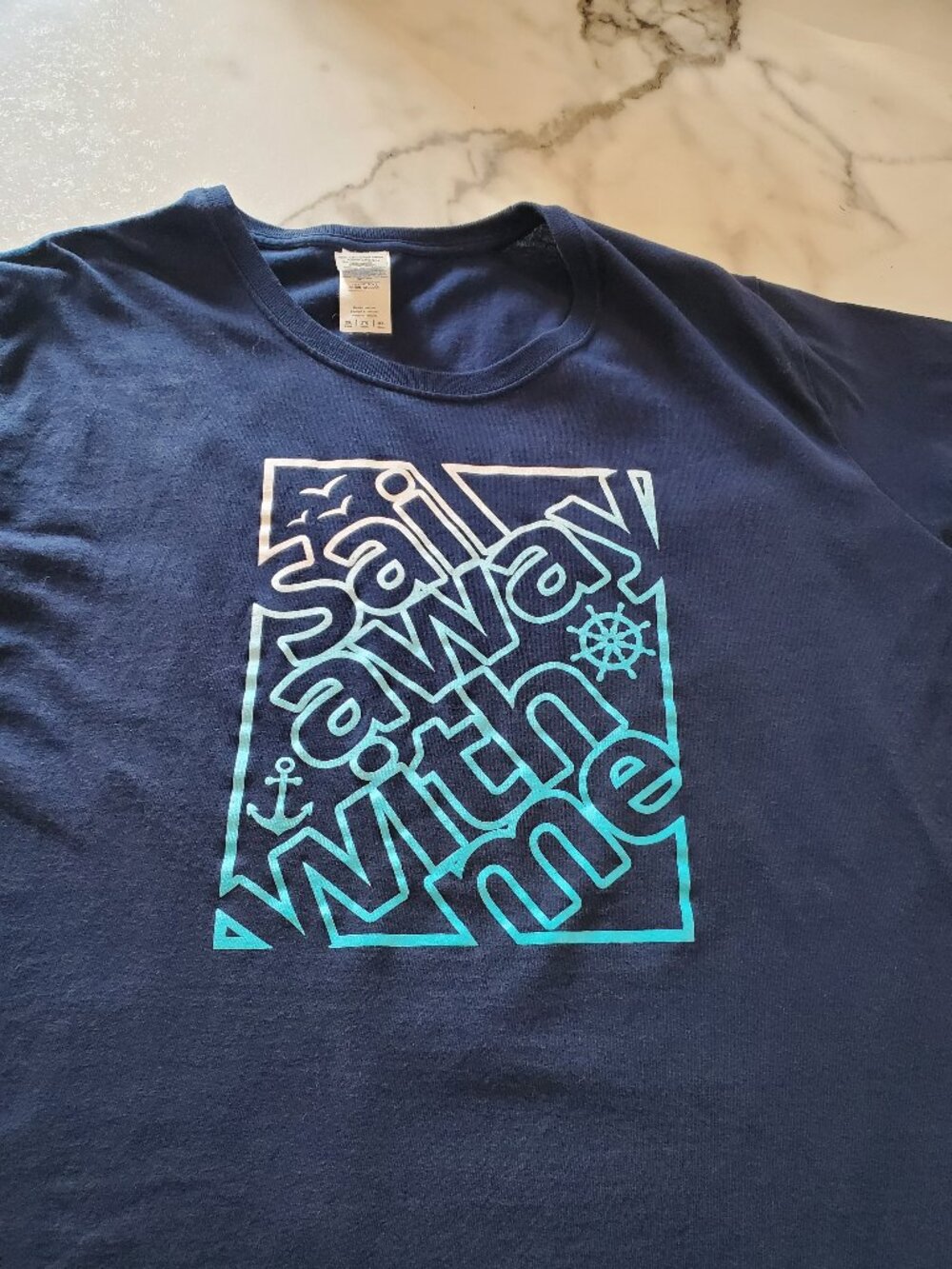 Sail away with me Blue T-Shirt size 2XL